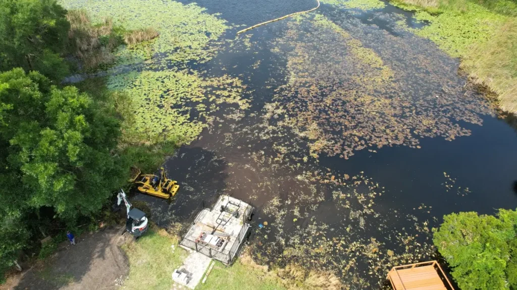 Lake clearing and algae control by Sorko Services in Central Florida